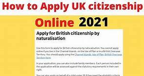BRITISH / UK Citizenship | How to Apply UK Citizenship Online | UK Citizenship Application