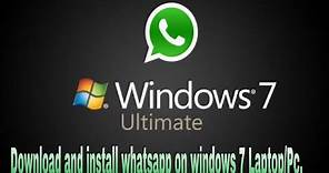 How to download/install whatsapp on windows 7?