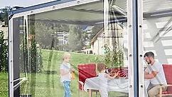 Clear-Tarps-Heavy-Duty-Waterproof-7x12FT, Transparent Waterproof Tarp with Grommets 15.74 Mil Garden Rainproof Covering for Patio Enclosure Camping Outdoor Tent Cover Porch Canopy