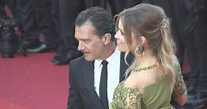 Antonio Banderas and girlfriend Nicole looked loved up in Cannes