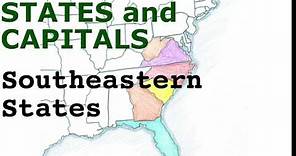 Memorize US States and Capitals, Southeastern States
