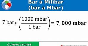 Bar a Milibar (bar a mbar) - conversiones