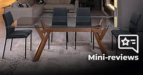 Tavolo elegante in vetro e legno Larkin