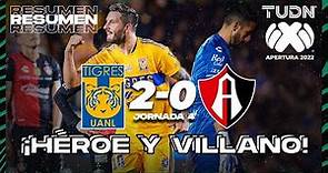 Resumen y goles | Tigres 2-0 Atlas | Liga Mx Apertura 22 -J4 | TUDN