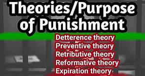 Theories of punishment ||Deterrence, Incapacitation, Retributive, Rehab || Criminology & Law