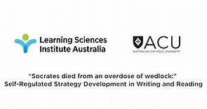 Professor Karen Harris - Self-Regulated Strategy Development in Writing and Reading
