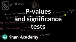 P-values and significance tests | AP Statistics | Khan Academy