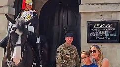 SMILES ALL ROUND when this happened with the sign at Horse Guards!