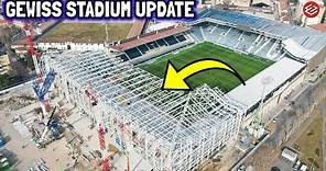 FANTASTIC! FULL ROOF! New Gewiss Stadium Redevelopment Update! Roof Truss, Underground Parking