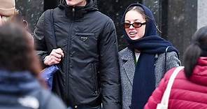 Olivia Rodrigo and new boyfriend Louis Partridge keep warm in matching beanies as they step out for a stroll in New York City