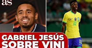 Elogios de GABRIEL JESÚS sobre VINICIUS en la concentración de BRASIL