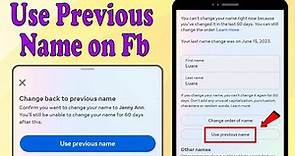 How to use previous name on facebook | facebook name change 2023 how to change facebook profile name