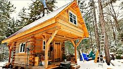 Family Builds Off Grid Cabin in 5 Minutes | Dovetail Log Cabin | Time Lapse