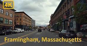 Driving in Downtown Framingham, Massachusetts - 4K60fps