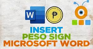 How to Type Peso Sign in Word