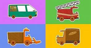 Car Toons full episodes! A fire truck, a tractor & a water tank truck. Cars and trucks.
