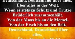 German National Anthem - Deutschland Uber Alles (With Lyrics)