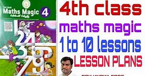 4th class maths magic lesson plans |1 to 10 lessons lesson plans