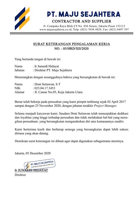 pengalaman kerja