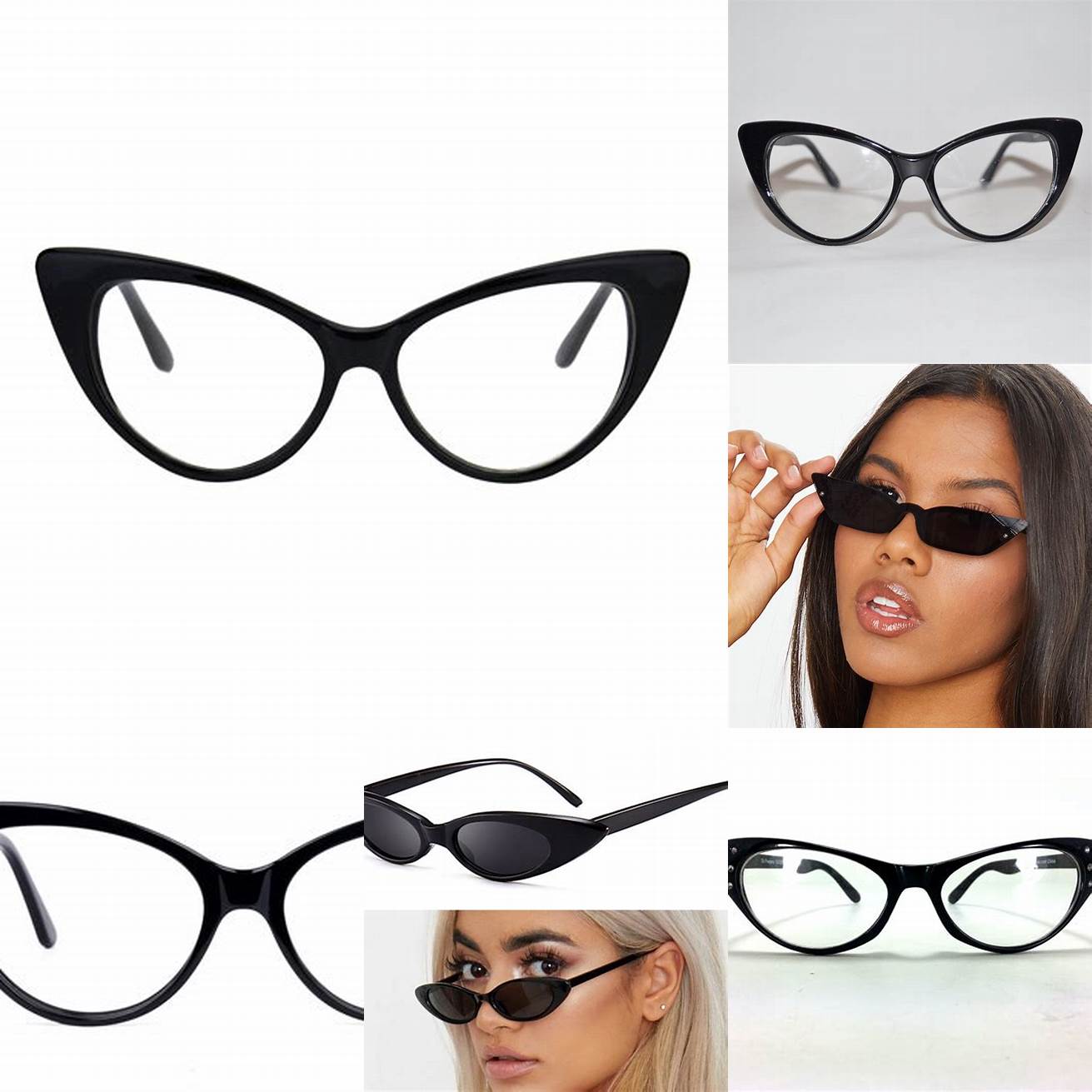 1 Black Cat Eye Glasses