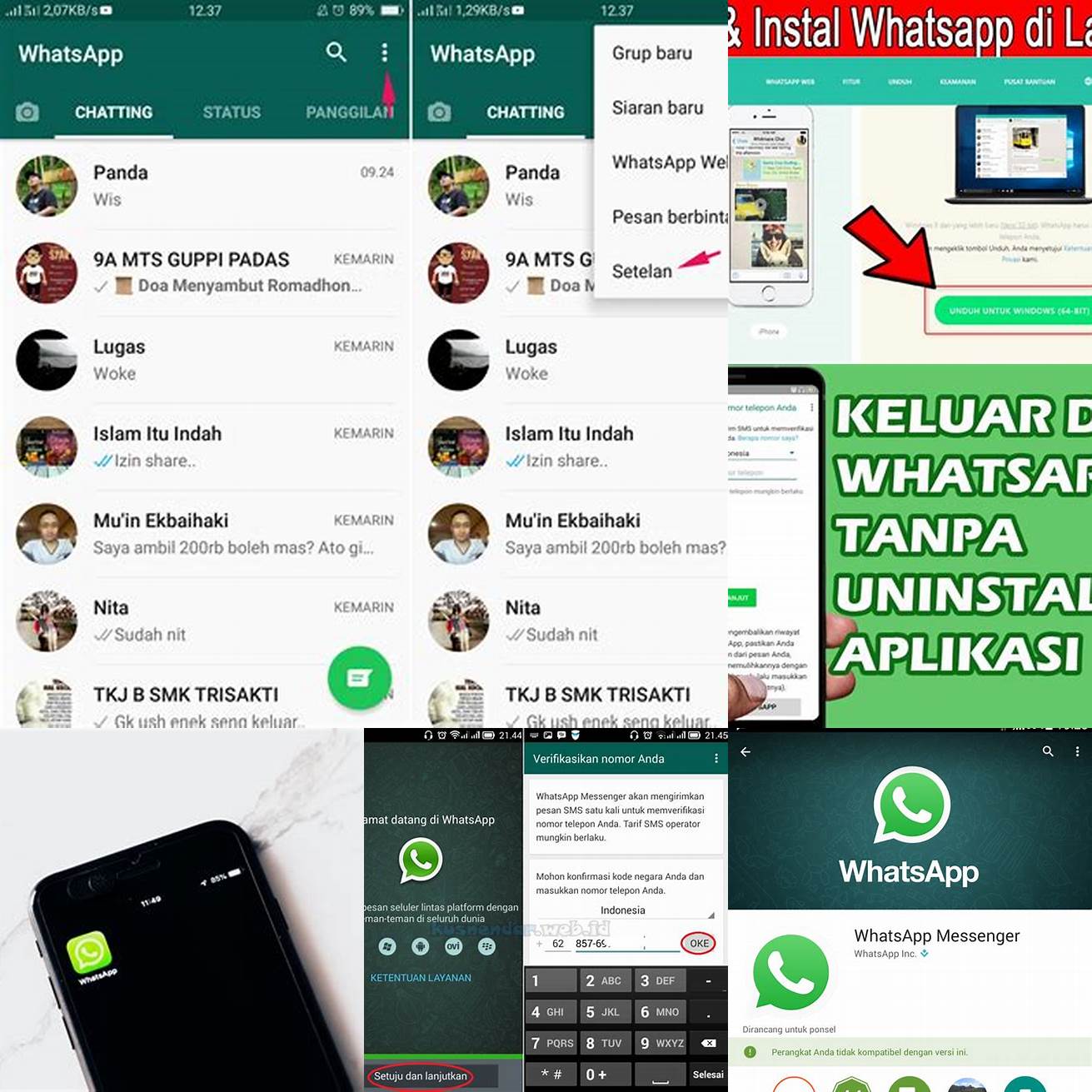 1 Buka aplikasi WhatsApp dan masuk ke akun Anda