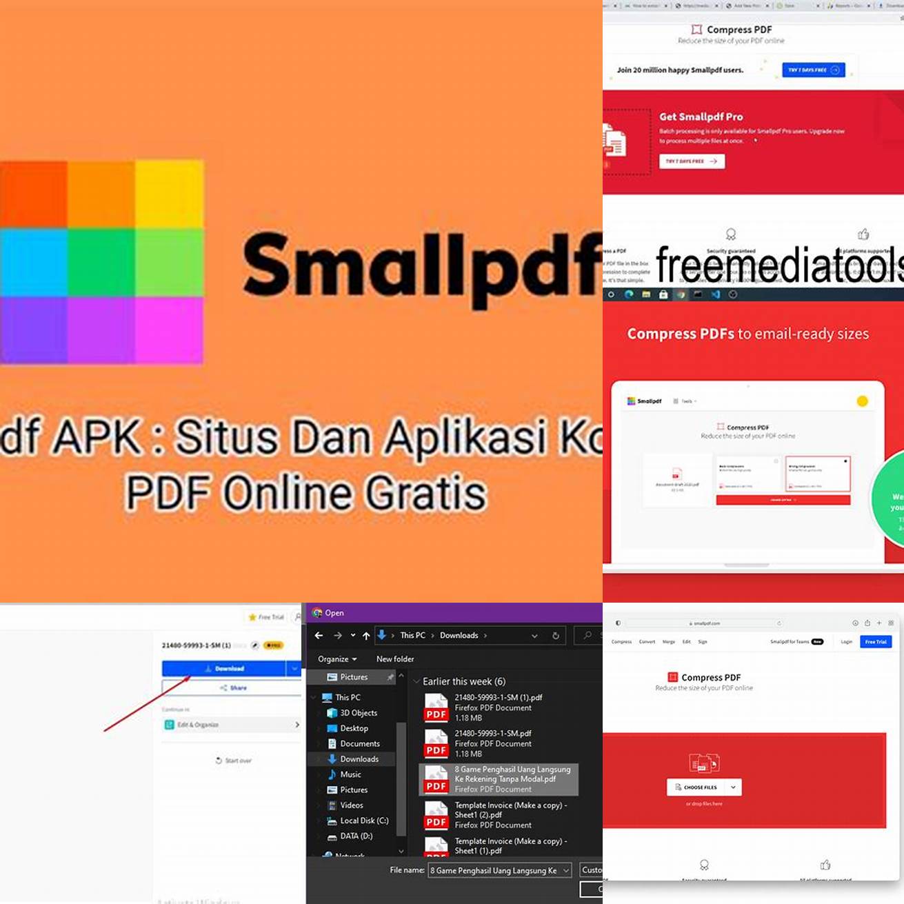 1 Buka situs web Smallpdf dan pilih menu Compress PDF di halaman utama