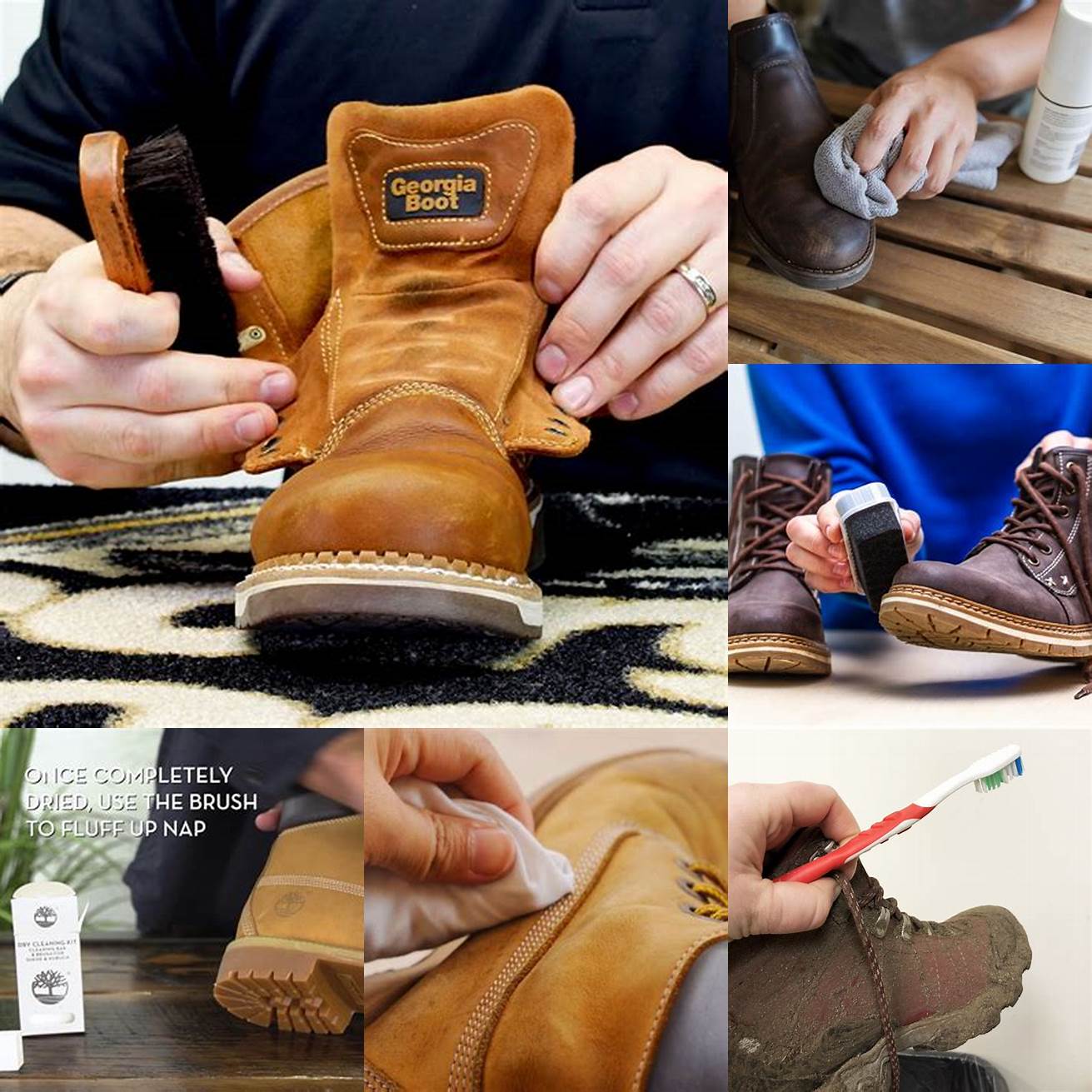 1 Clean your boots regularly with a soft cloth to remove dirt and dust