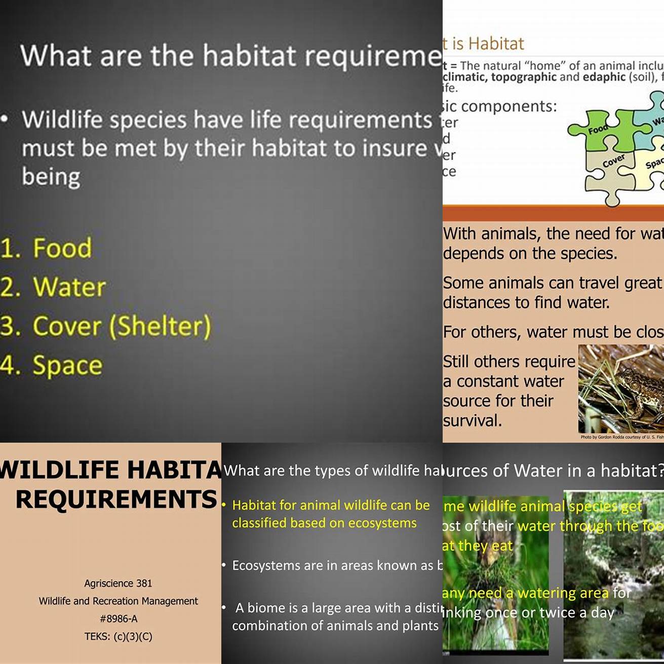1 Habitat Requirements