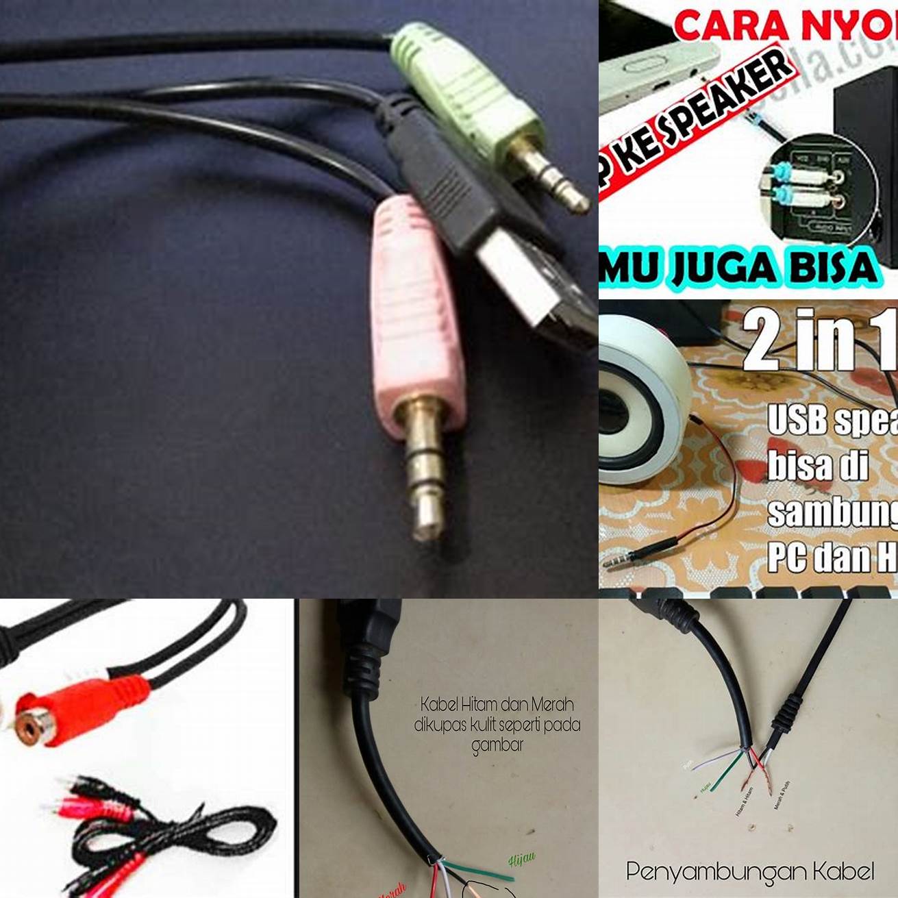 1 Sambungkan kabel power ke speaker dan colokkan kabel USB ke adaptor atau komputer