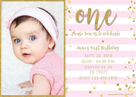 1 Year Birthday Invitation Templates