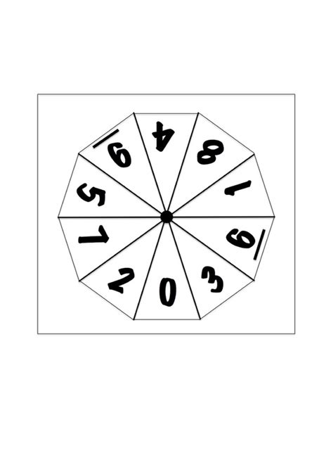 1-9 Spinner Printable