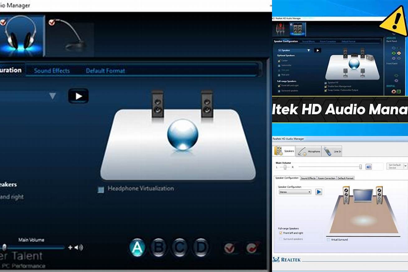 1. Realtek HD Audio Manager