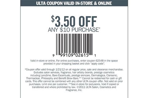 10 Off Ulta Coupon In Store Printable