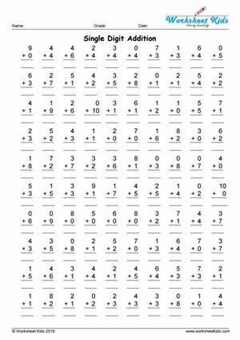 100 Addition Problems Printable