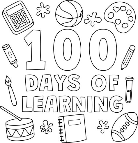 100 days of school coloring pages free