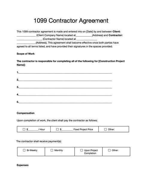 1099 Contract Template