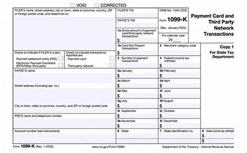 1099-k Form Example