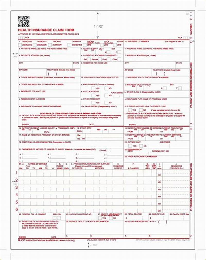 1500 Health Insurance Claim Form Example