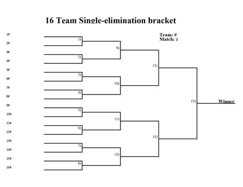 16 Team Bracket Printable