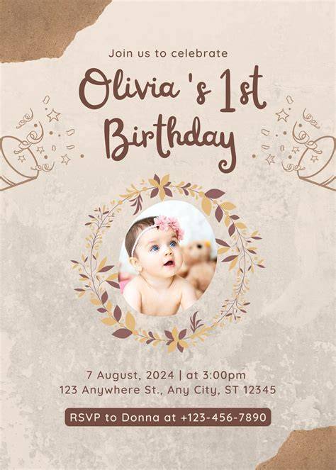 1st Birthday Invitation Templates