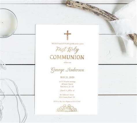 1st Communion Invites Printable