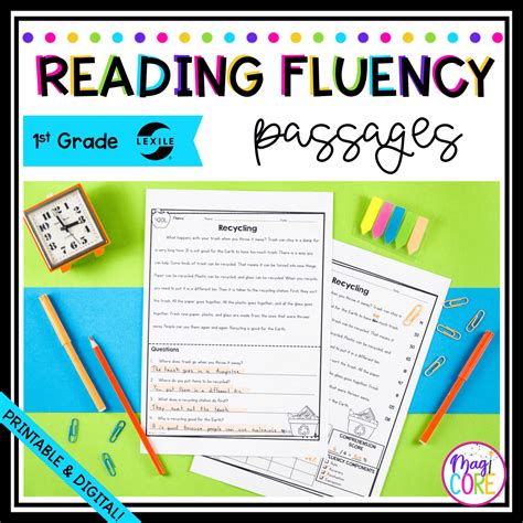 1st Grade First Grade Fluency Passages Printable