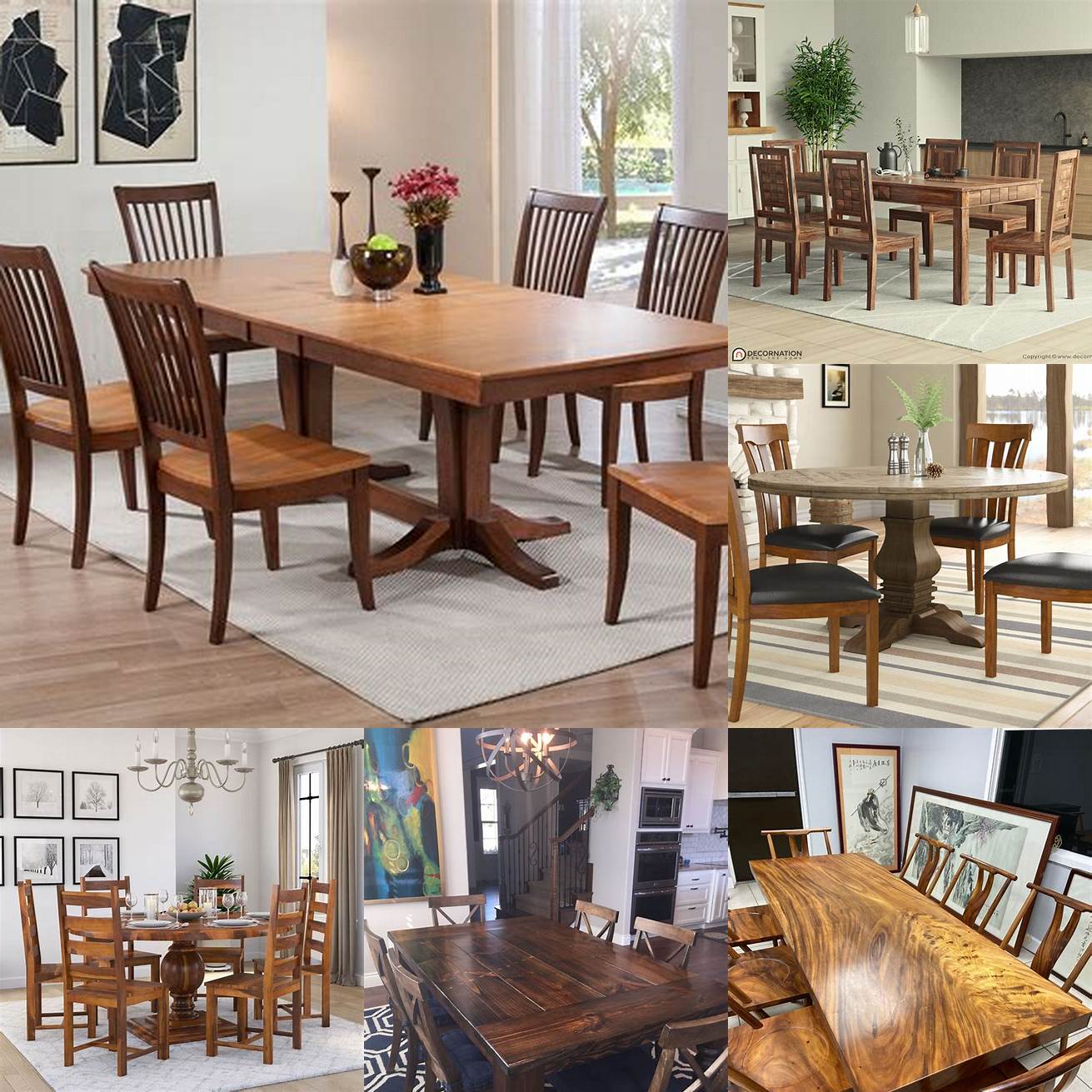 2 A solid wood dining table with intricate detailing and a classic design