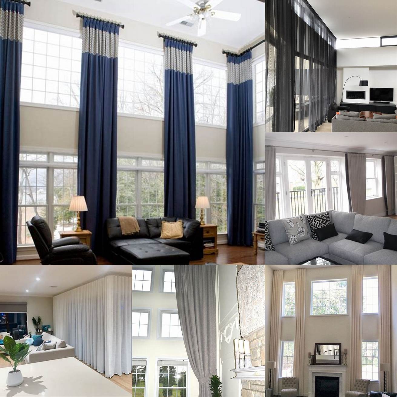 2 Floor-to-ceiling drapes