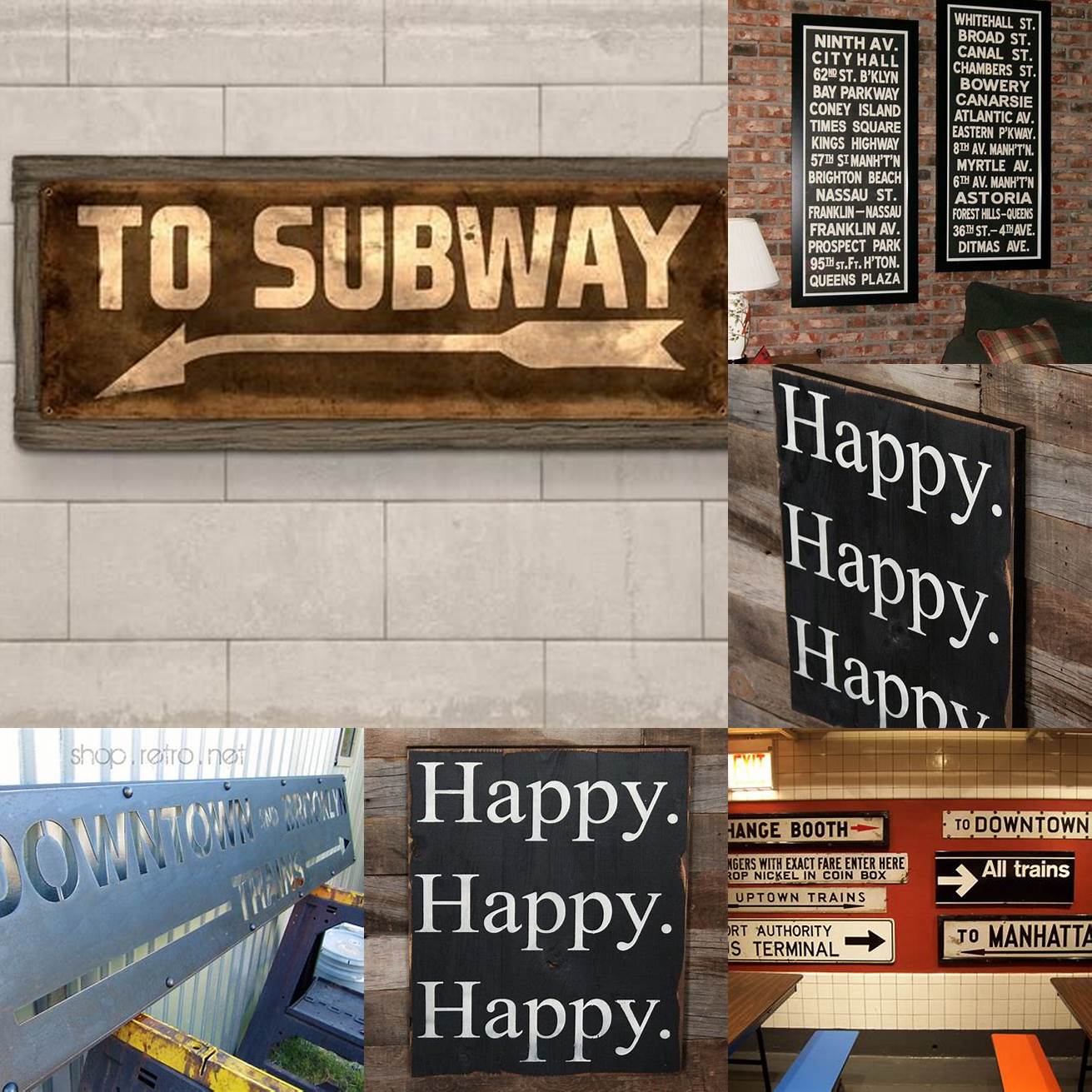 2 Vintage Subway Signs