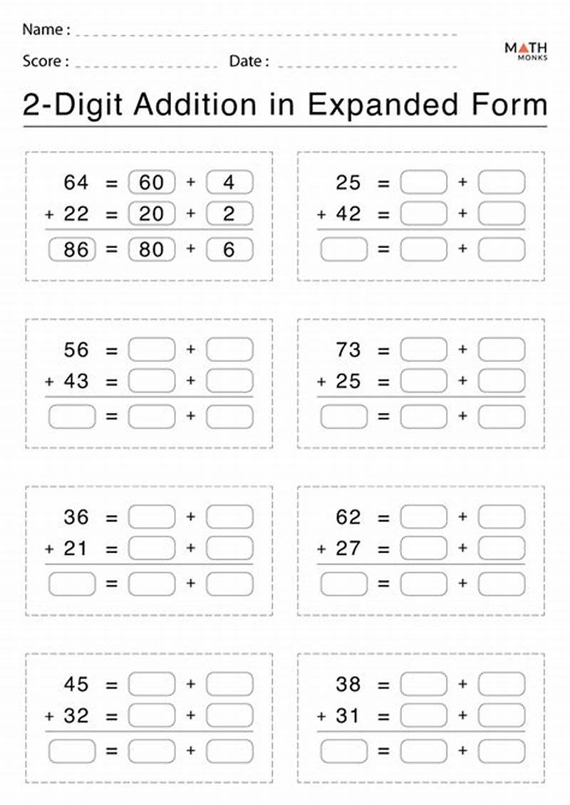 2 Digit Addition Using Expanded Form