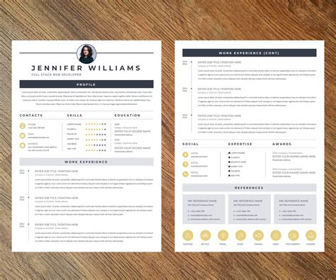 2 Page Cv Template