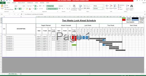 2 Week Look Ahead Excel Template