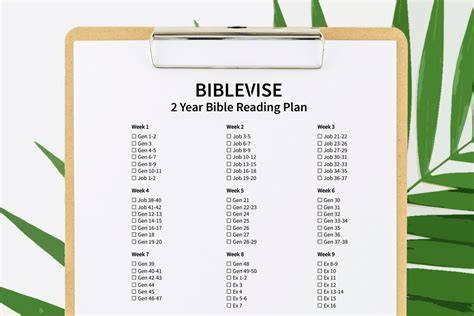 2 Year Bible Reading Plan Printable
