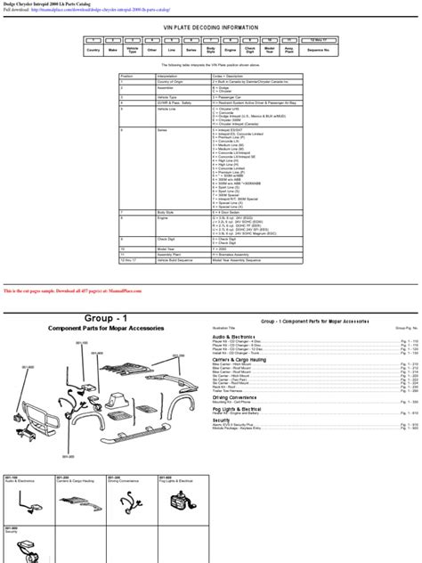 2000 Dodge Intrepid Parts Catalog